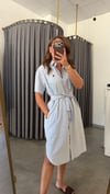 çizgili marka model elbise mavi