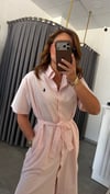 çizgili marka model elbise pembe
