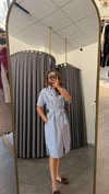 çizgili marka model lacivert elbise