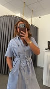 çizgili marka model lacivert elbise