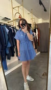 çizgili mavi elbise