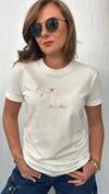 ck pembe baskı ekru tshirt