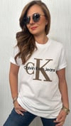 ck süzene ekru tshirt