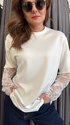 dantel detay beyaz tshirt