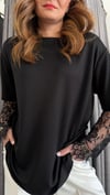 dantel detay siyah tshirt