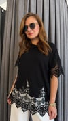 dantel detay siyah tshirt