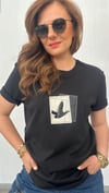 deri detay siyah unısex tshirt