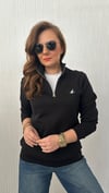 dik yaka siyah unısex sweatshirt