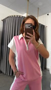 düşük kol pembe takım