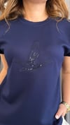 düz nakış modal lacivert tshirt