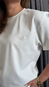düz nakış unısex beyaz tshirt