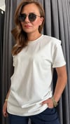 düz nakış unısex beyaz tshirt