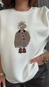 figür detay şardonlu ekru sweat