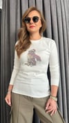 Figür taş ekru tshirt
