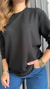 fitilli modal siyah sweat