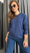 fitilli modal unısex lacivert sweat