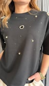 inci detay siyah tshirt