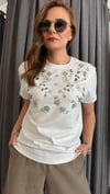 ıpkyl boncuklu beyaz tshirt
