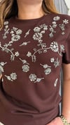 ıpkyl boncuklu kahve tshirt