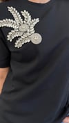 ıpkyl model omuz taş siyah tshirt