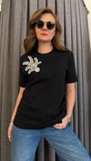 ıpkyl model omuz taş siyah tshirt