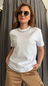 ıpkyl model yaka taş beyaz tshirt