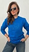 kabartma baskı saks unısex sweat