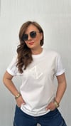 kauçuk baskı beyaz unısex tshirt