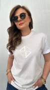 kauçuk baskı beyaz unısex tshirt