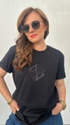 kauçuk baskı  siyah unısex tshirt