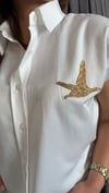 kısa kol beyaz kuş gömlek