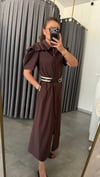 kol detay kahve elbise