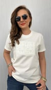 kuş baskı unısex krem tshirt 