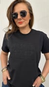 kuş baskı unısex siyah tshirt