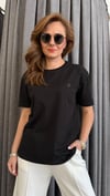 kuş logo siyah kadın tshirt