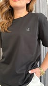 kuş logo siyah kadın tshirt