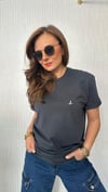kuş logo unısex antrasit tshirt