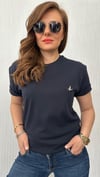 kuş logo unısex lacivert tshirt
