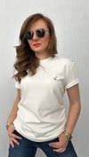 kuş logo unısex tshirt krem