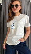 kuş mavi beyaz tshirt