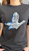 kuş mavi siyah tshirt