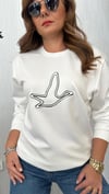 kuş unısex ekru sweat