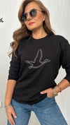 kuş unısex siyah sweat