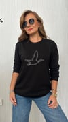 kuş unısex siyah sweat
