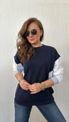 lacivert garni detay sweat
