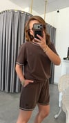 lcst model kahve şort takım