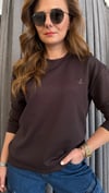 logo bymn kahve kadın sweat