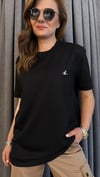logo unısex siyah tshirt