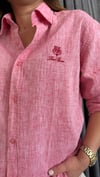 lp keten unısex pembe gömlek