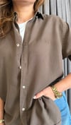 lp model kahve unısex gömlek